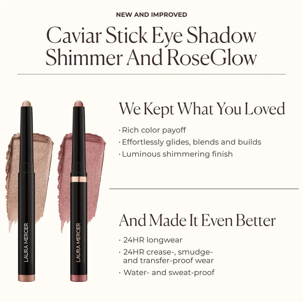 laura mercier RoseGlow Caviar Stick Eye Shadow in Forbidden Rose, 1.64g/…